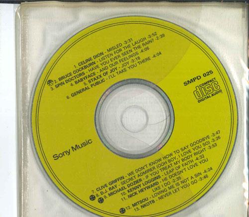 CD РАЗЛИЧНЫЕ  Сэмплер Sony Music  Том. 25 SMPD025 SONY MUSIC Канада Танцевальная Электроника Б/у