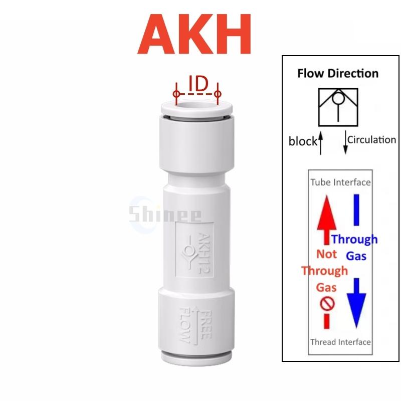 

1PCS Pneumatic Air Check Valve Non-return Valve Hose Gas Pipe Quick Connector SPU SPV SPM CVPU One Way Air Check Valve AKH08 12 ID 4mm