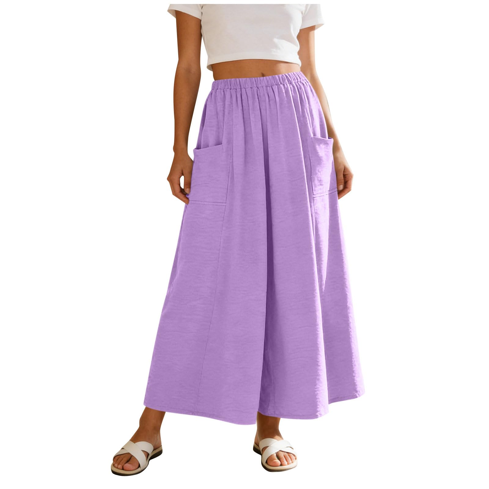Women s Casual Fashion Summer Loose Half Skirt XXL фиолетовый