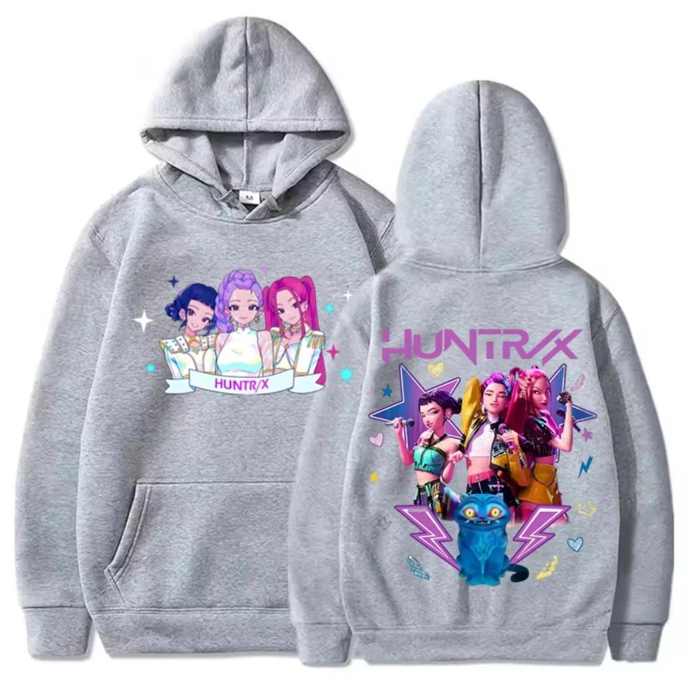 Kpop Demon Hunters Hoodies Girls Long Sleeve Pullover K-Pop Movie Sweatshirt Hooded Fashion Women's Men Clothes Casual Tops Gift