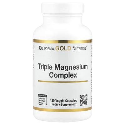 Triple Magnesium Complex, Malate, Citrate, Bisglycinate Chelate, 120 Veggie Caps (105Mg/Capsule)