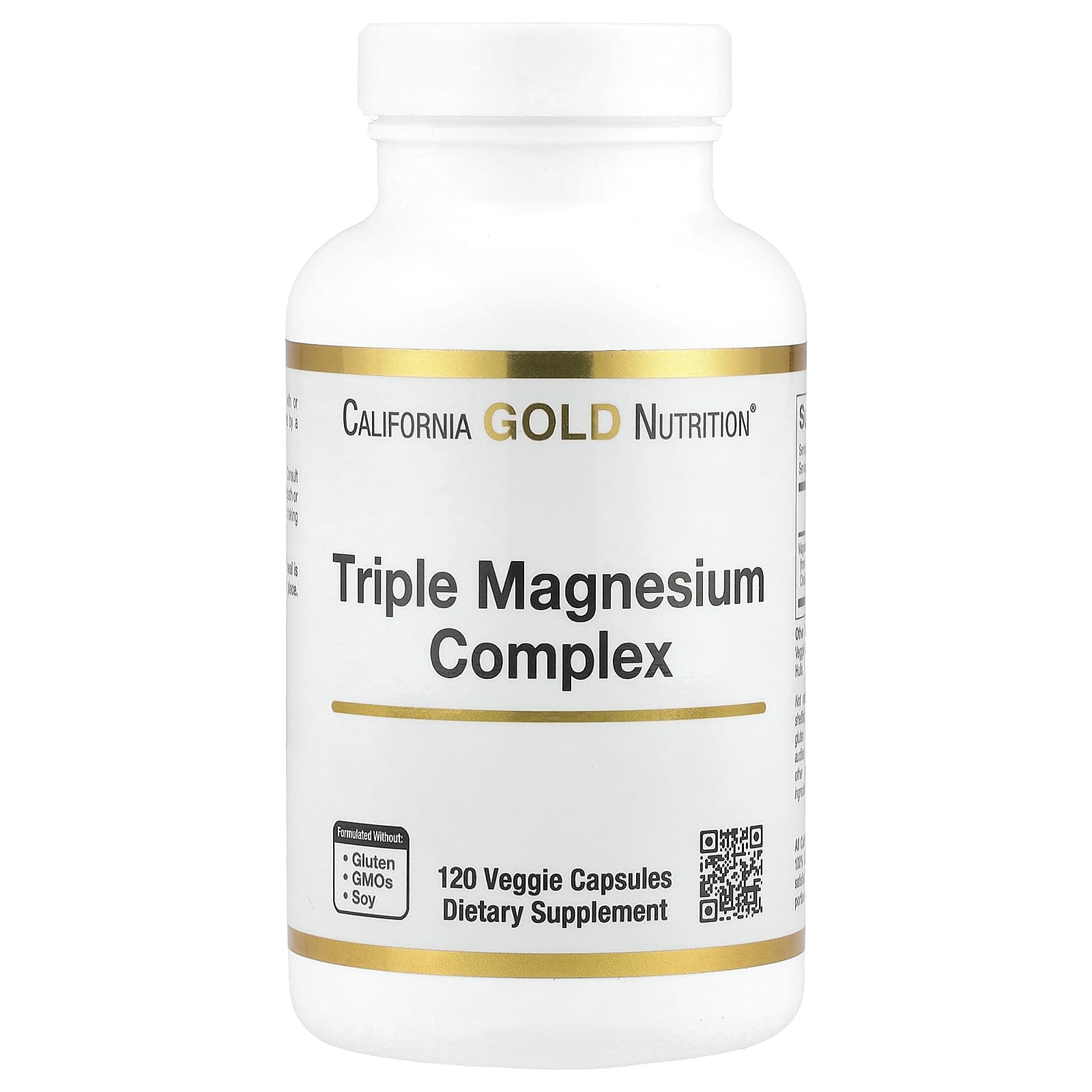 

Triple Magnesium Complex, Malate, Citrate, Bisglycinate Chelate, 120 Veggie Caps (105Mg per Capsule)