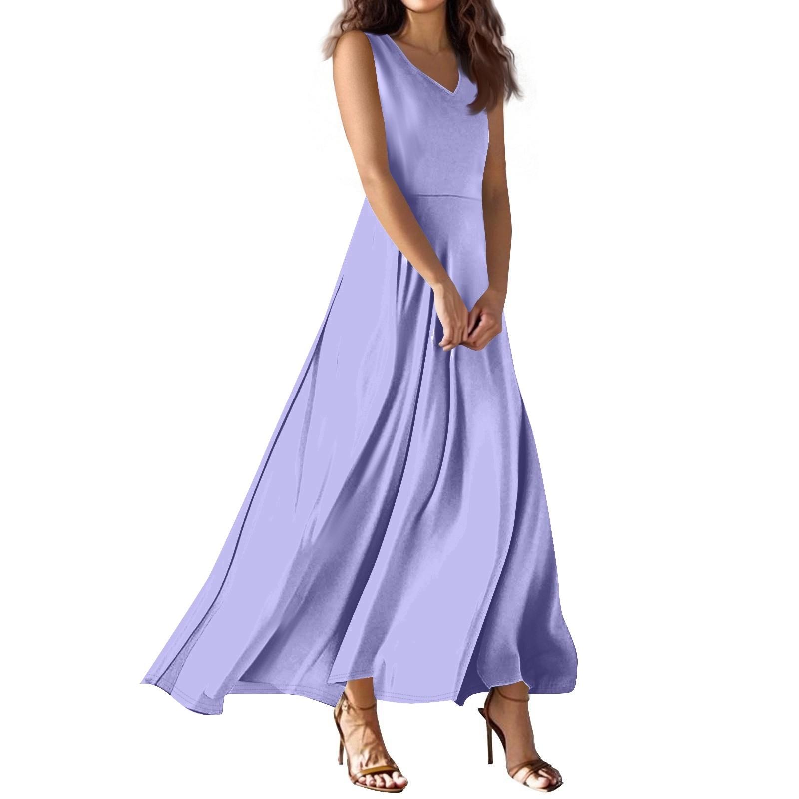 Women s Summer Casual Fashion  Dress V Neck Sleeveless Dress M