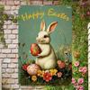 Vintage Easter Bunny Metal Wall Art Rustic Farmhouse Rabbit Silhouette Sign Waterproof Hanging Decor
