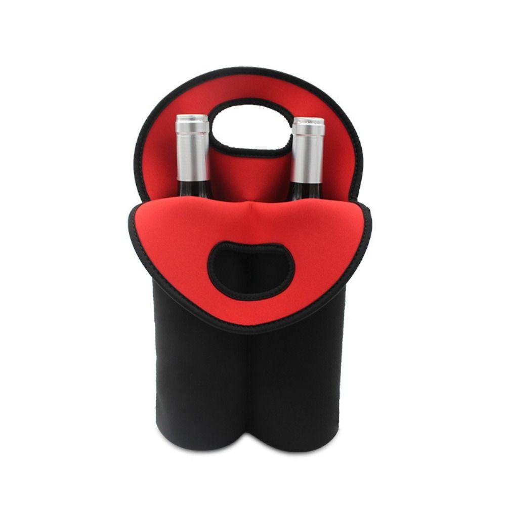 Neoprene Can Carrier Tote 2 Bottles Water Bottle Cover Wine Cooler Bag  Wine Accessories