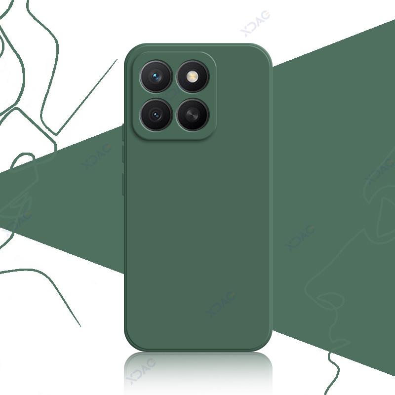 

2025 Роскошный квадратный жидкий силиконовый чехол для Honor X8C HonorX8C 6.7 Global Soft Phone Cover Водонепроницаемые сумки Coque Armor Honor X8C армия зеленый