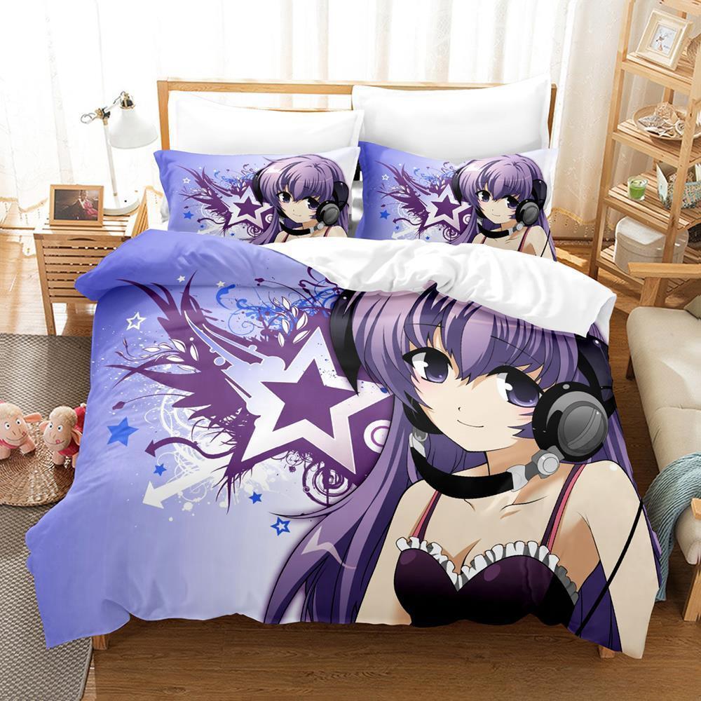 Game Higurashi When They Cry Bedding Set Single Twin Full Queen King Size Bed Set Adult Kid Bedroom Duvetcover Sets Home Textile