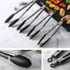 9'' Black Steel Silicone Food Clip With Silicone Rubber Grips