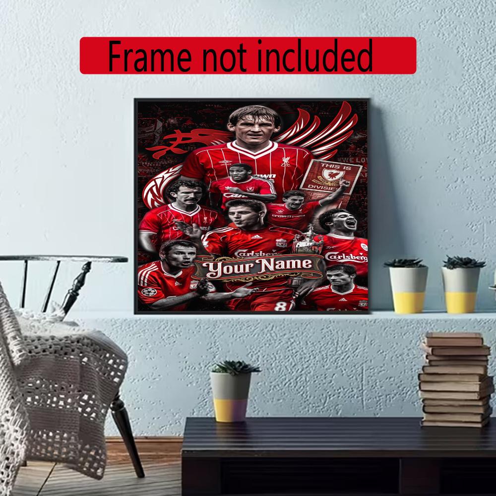 Liverpool Team Customize Text Diamond Painting Round Diamond Mosaic Suitable For Beginners Diamond Painting Rhinestones Gift Frameless