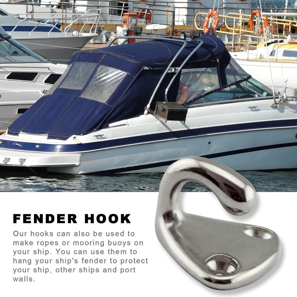 Vessel Wall Hooks - Stainless Steel 316 Fender Hooks, Wall Mounted Hooks Boat Storage