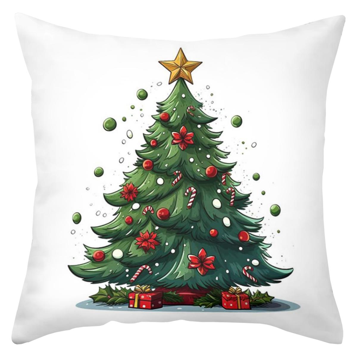 

1 Pieces Christmas Tree Pattern Decorative Cushion Pillow Polyester pillowcase, sofa decorative cushion cov Headboard Pillow 45x45cm