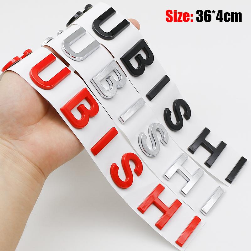 3D Mitsubishi Car Front Hood Emblem Badge Sticker For ASX Lancer 10 9a Pajero Outlander 2013 Sport L200 Expo Alphabet Styling