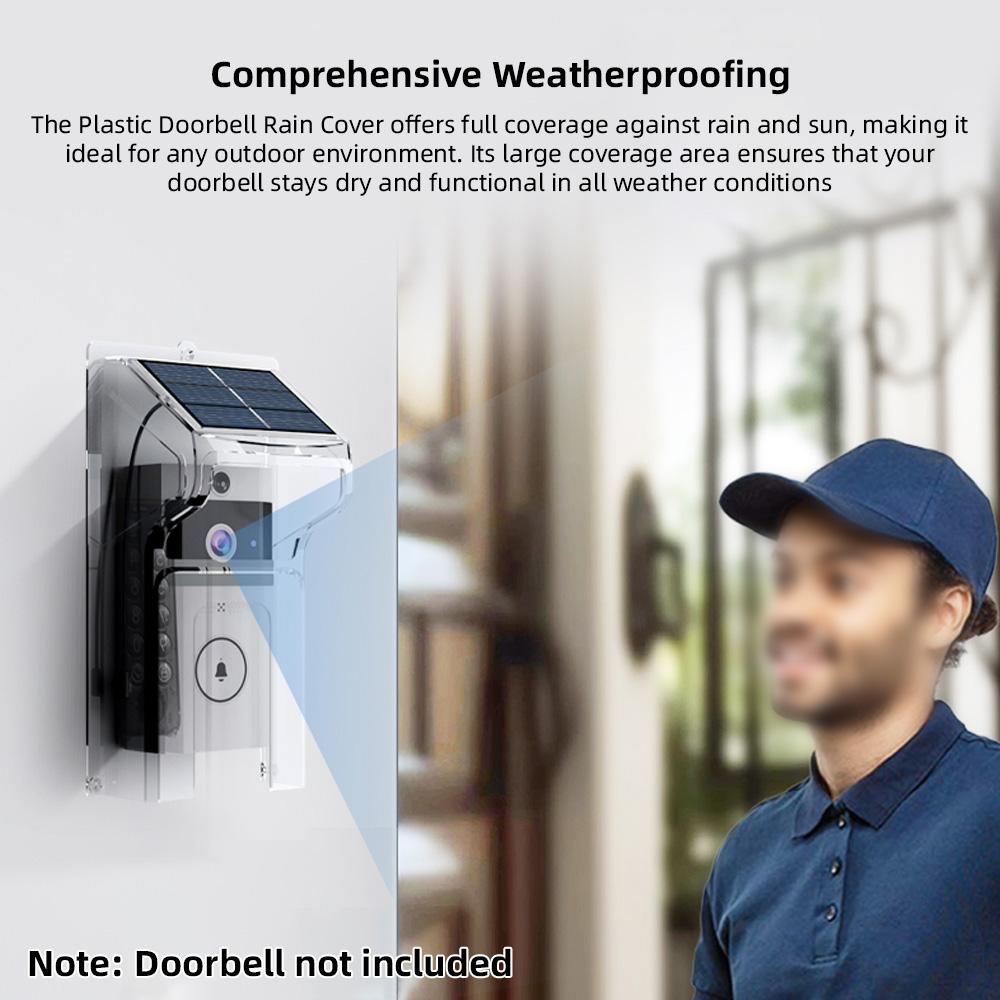 Kryt proti dešti na zvonek se solárním panelem Průhledný plastový chránič zvonku Štít Videotelefony