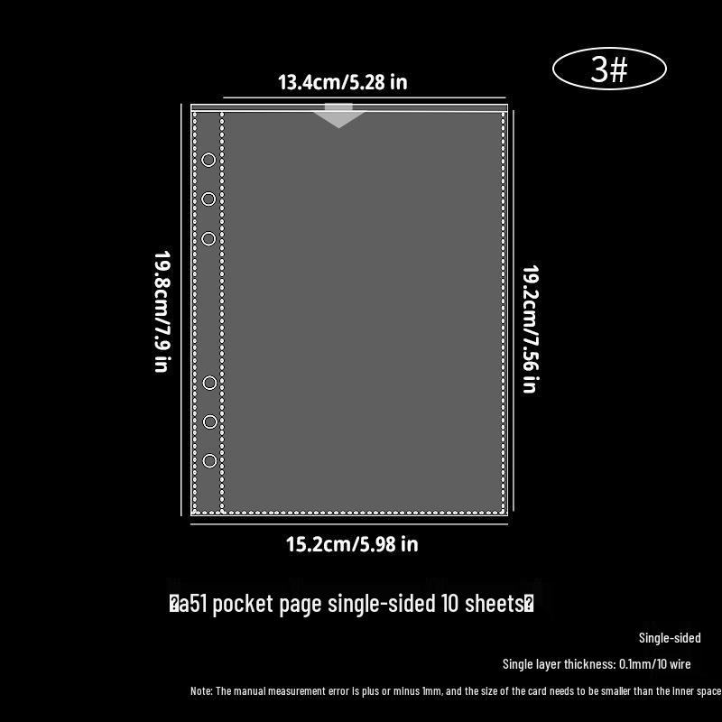 Hochtransparentes Loseblatt-Polaroid-Album – 3-in- & 5-in-Kartenfächer, quadratischer Kartenhalter, verdickte Seiten