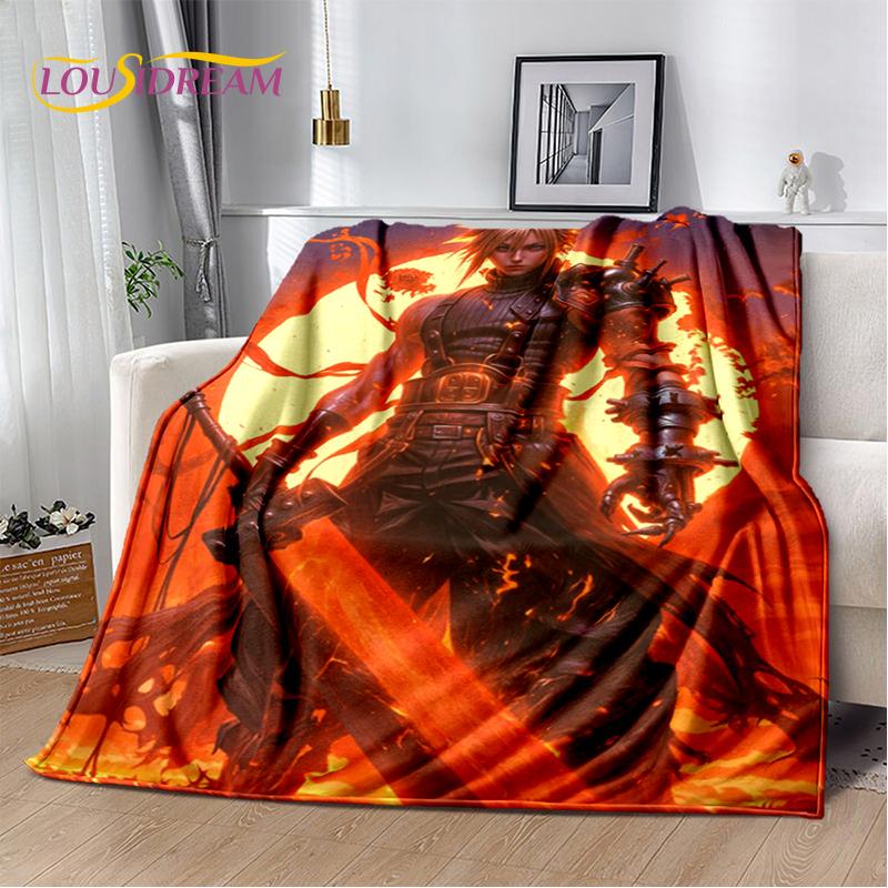 2025 New Style Final Fantasy Games Cloud Tifa Aerith Sephiroth Blanket,Soft Throw Blanket for Home Bedroom Bed Sofa Cover Kids