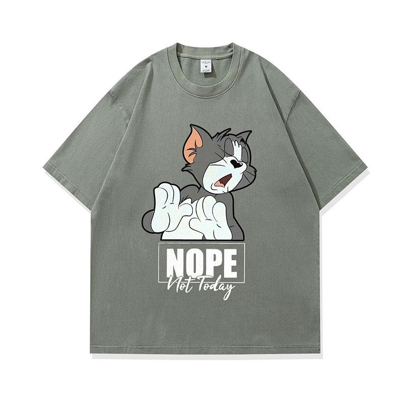Trendy Brand Printed Short-Sleeved T-Shirt For Men And Women Loose Summer Casual Couple Oversize High Street Half-Sleeved T-Shirt