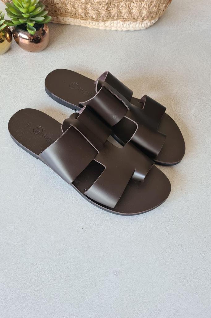 Dámské ležérní sandály na podpatku Letní boty Bodrum z pravé kůže