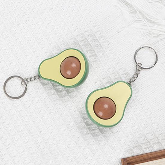 Avocado Keychain Fidget Toy with Rolling Ball Core Stress Relief Portable Fruit Roller Massage Bead Sensory Toy Keyring Pendant Kids Adults Gift