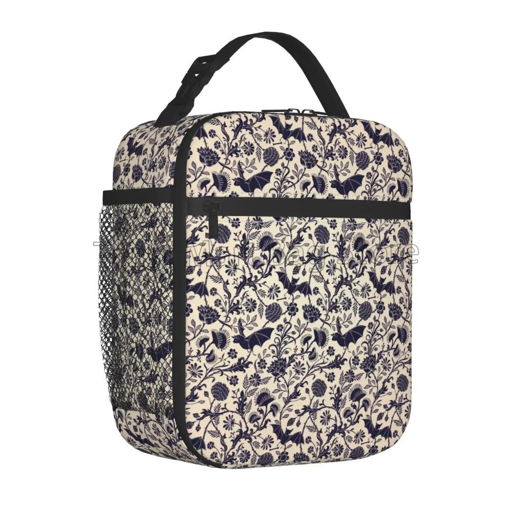 Halloween Fledermäuse Isolierte Lunchtasche Wiederverwendbar Tragbar Wasserdicht Lunchbox Kühltasche Thermisch Oxford Bento Tragetasche für Arbeit Picknick