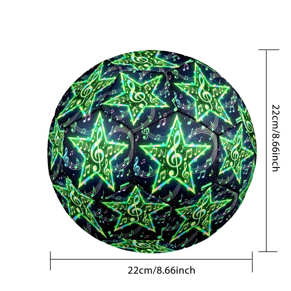 1pc Music Star Notes Theme Soccer Ball Football, Size 5, Lightweight PVC, Outdoor Training Soccer Ball,Gift j61462