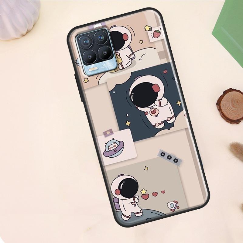 Space Aesthetic Spaceman Astronaut Case For Realme C75 C63 C61 C55 C51 C53 C35 C65 C67 C71 11 12 13 14 15 Pro Plus GT6 GT7 Pro