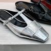 Fashion Square Toe Women Flats Slippers Slingback Mules Shoes Fashion Casual Shoes Woman Trend Sandals Summer 2025 Brand Zapatos Mujer