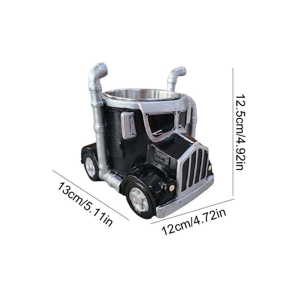 

200-250 мл Забавные кружки для кофе в виде полуприцепа из нержавеющей стали, чашки для напитков ручной работы, бутылка для воды, смоляная пивная кружка для оригинального подарка 200ml