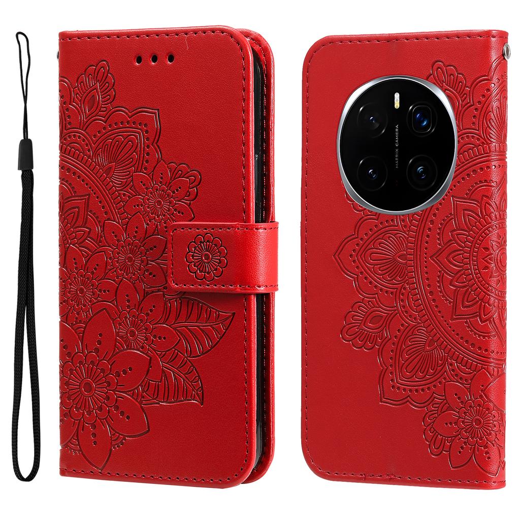 For Honor Magic7 Pro 5G Case Floral Pattern PU Leather Wallet Stand Phone Cover
