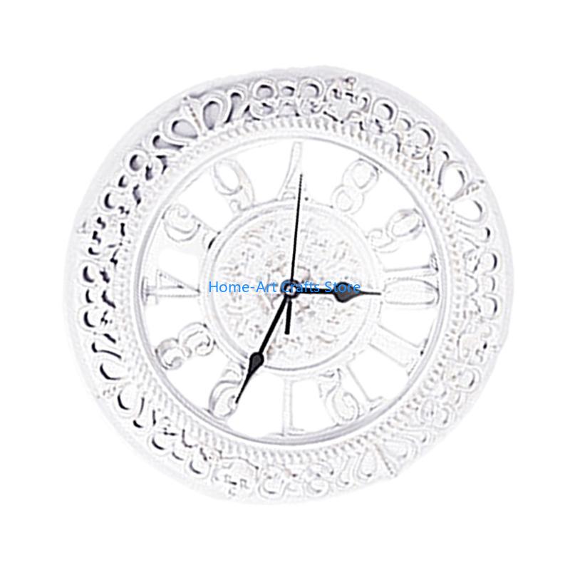 Y3NA Antique Battery Operated 12inch Round Wall Clock for Vintages Inspireds Interior Room