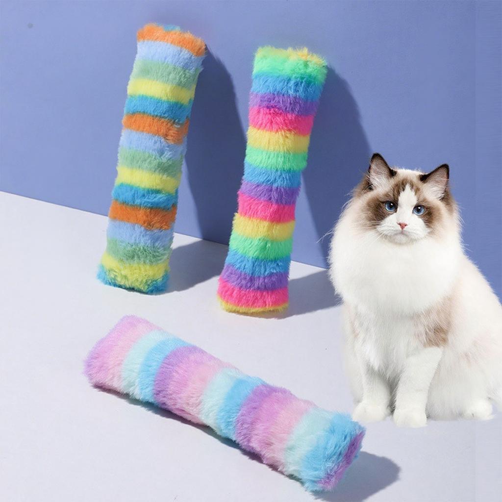 Long Plush Strip Pillow With Catnip Paper And Resistant Toy Inside
