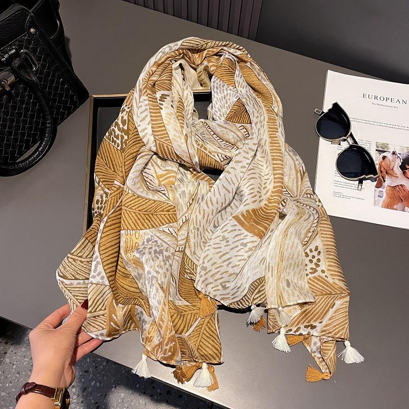 

Winter Green Branch Floral Tassel Viscose Shawls Scarf Lady High Quality Thick Wrap Beach Stole Bufandas Muslim Hijab 180*90Cm