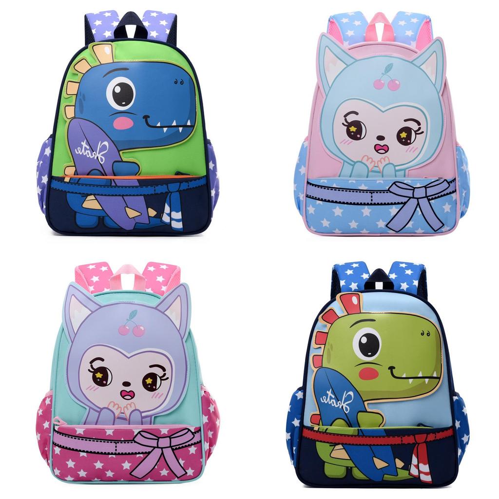 Cartoon Dinosaur Kids Backpack With Breathable Oxford Fabric For Preschool Children