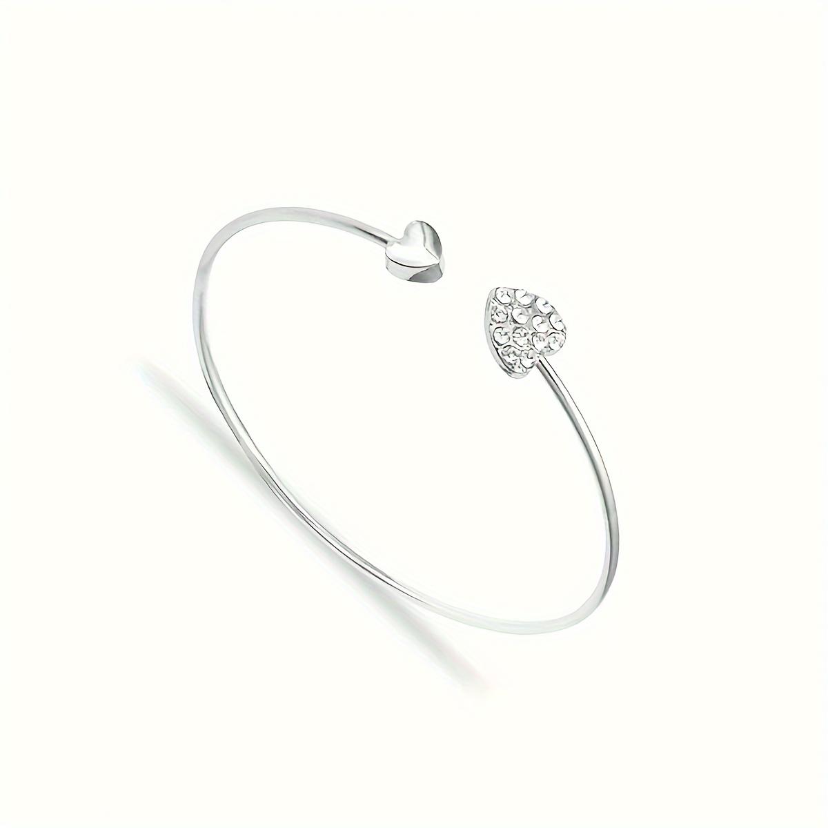 

1 Браслет в форме сердца для женщин, с простым и открытым дизайном, элегантное украшение для вечеринки, универсальное украшение для повседневной носки и деликатное