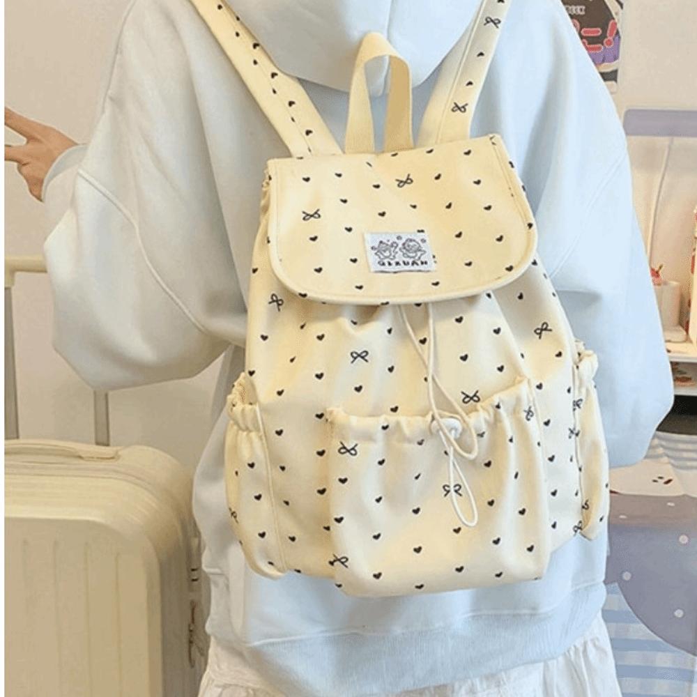 Lightweight Drawstring Backpack College Style Korean Style Nylon Backpack Large Capacity Cloth Students School Bag Travel