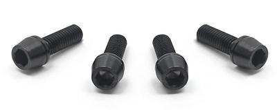 EGWORKS Hochfeste 64 Titan-Schrauben ULTRA-Ti™ M5/16mm für Vorbau mit Unterlegscheiben, Premium Schwarz, Set mit 4 Stück