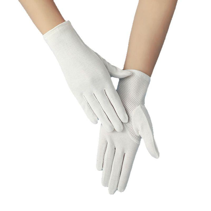 Women’s Cotton UV Protection Gloves, Breathable Summer Gloves, Anti-Slip Gloves for Cycling Driving Outdoor Travel Dance Parade