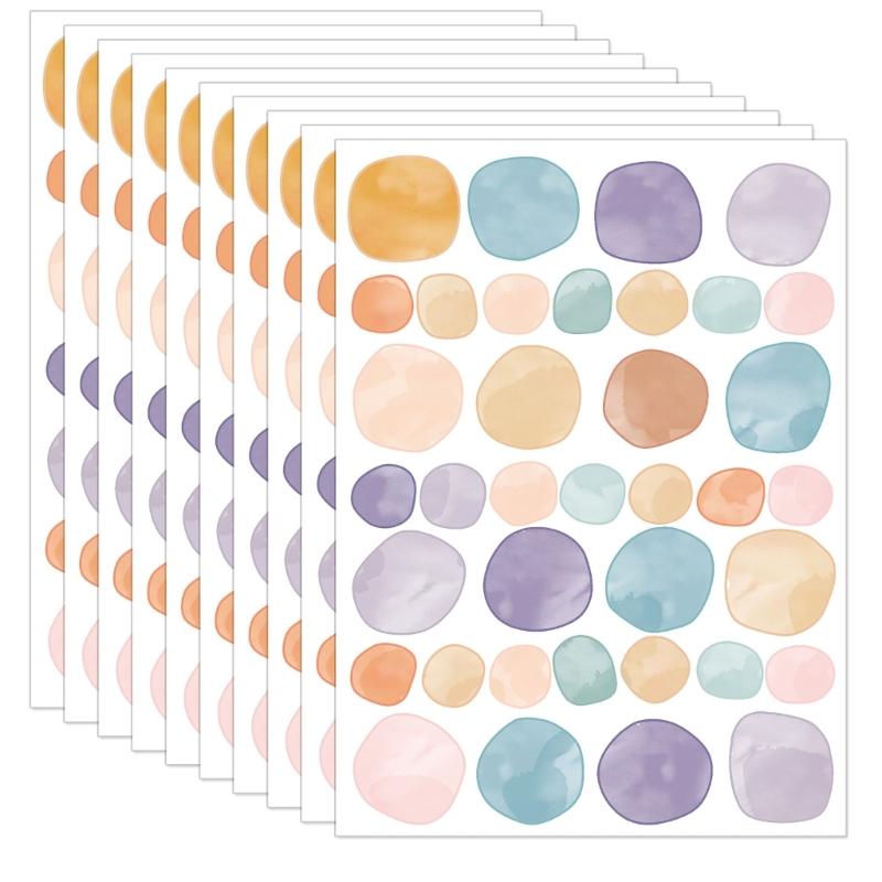10 Sheets Colorful Dots Sticker Circle Wall Decal for Bedroom Playroom Decors Removable PVC Sticker Nursery Decoration