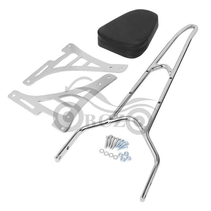 Harley 883 XL1200 Pointed Bow Passenger Backrest & Luggage Rack (2004-2013)