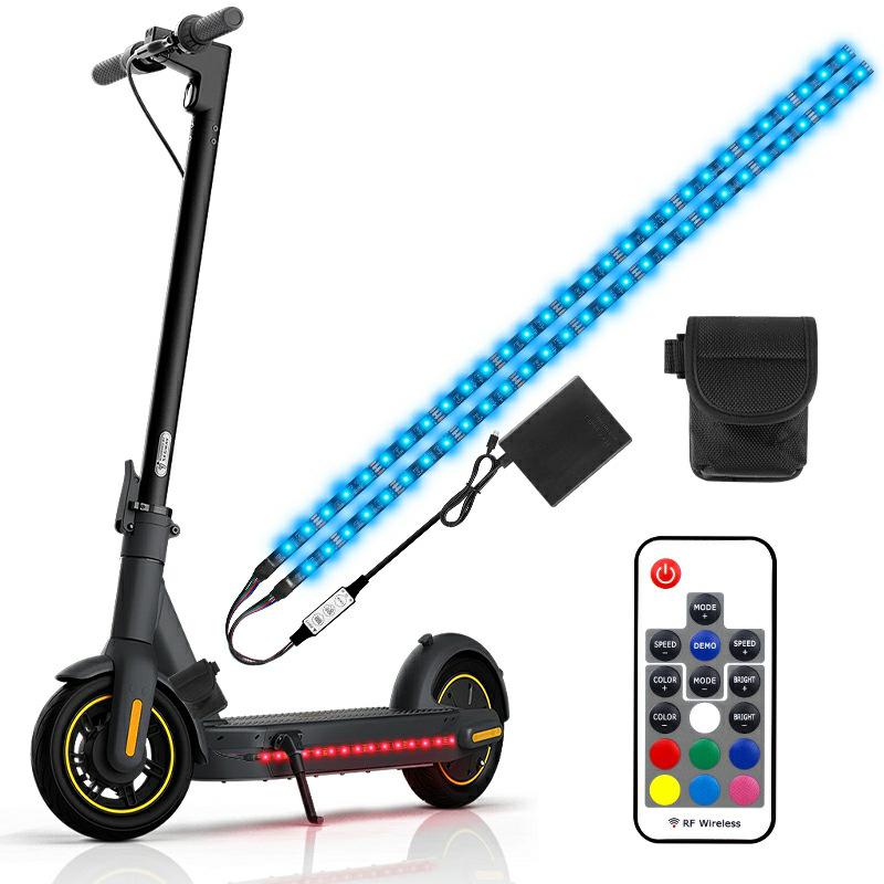RGB-Lichtstreifen für Fahrrad und Roller mit Batteriekasten - Fahrgestell-Umgebungsbeleuchtung black