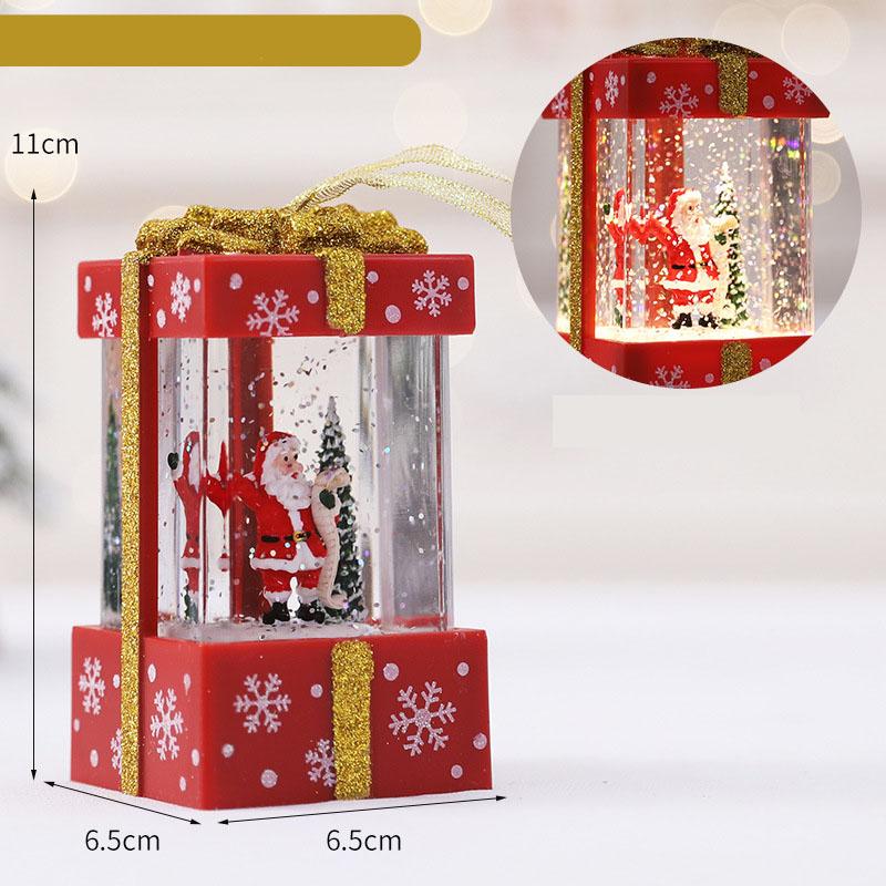 Christmas Ornaments Gift Snow Flower Lantern Santa Snowman Holiday Decoration Props Crafts Propse Decor Atmosphere Light
