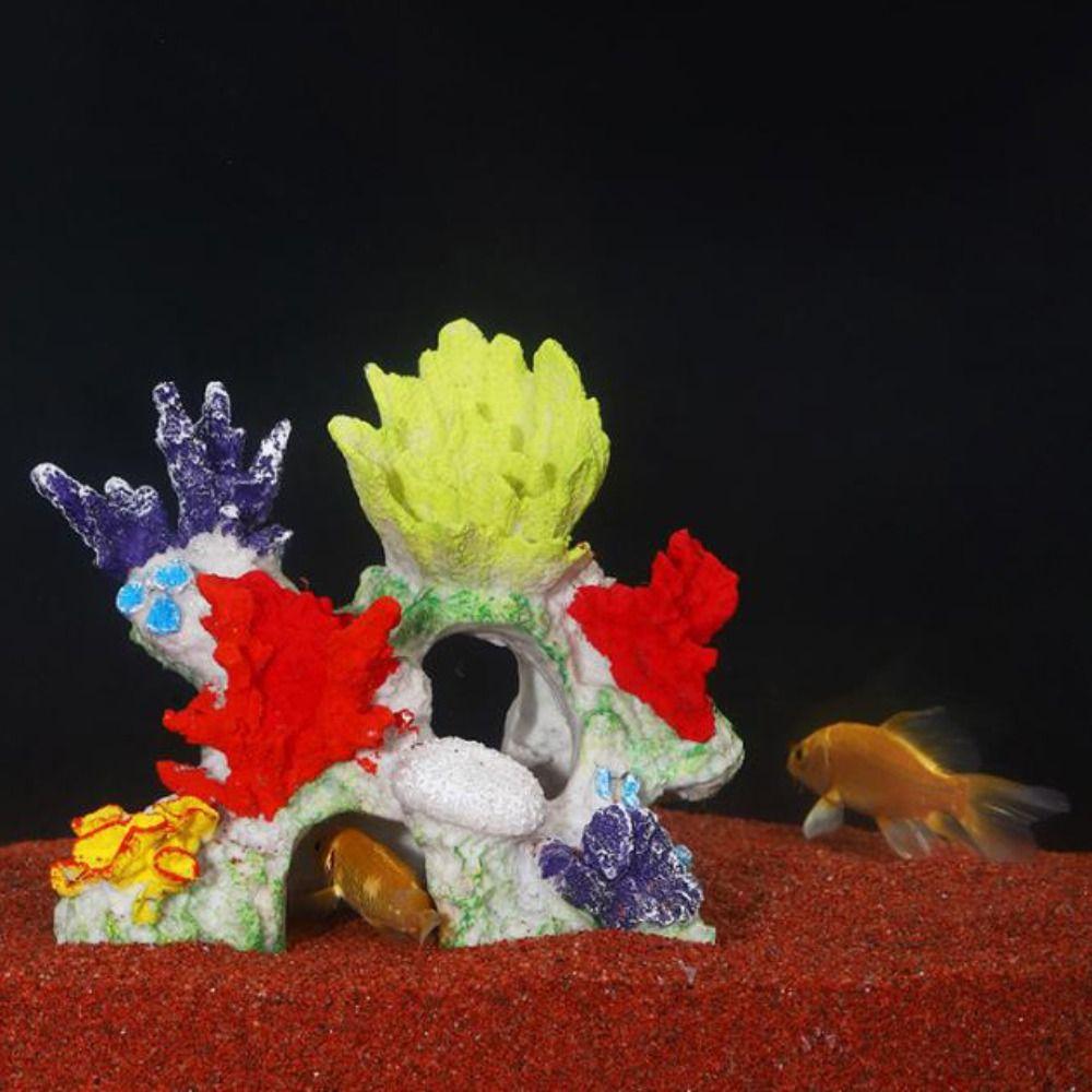 Creative Aquarium Coral Reef Ornaments Colorful Simulated Resin Rockery Aquatic Habitat