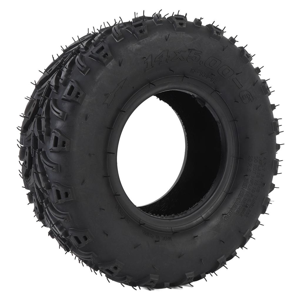 14x5.00 6 Front Wheel Tire with Rim Rubber Tubeless Vacuum Tire for ATV Quad Off Road Go Kart Golf Cart Mini Bike