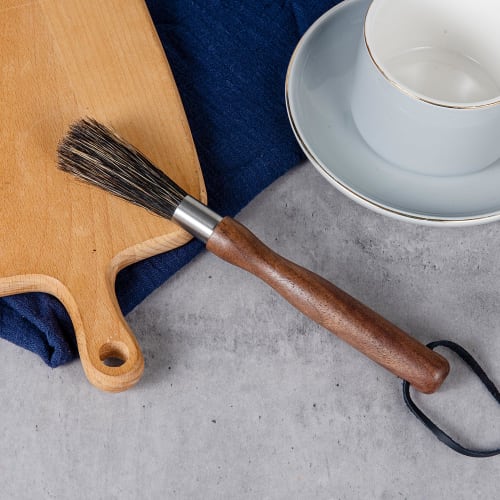 IMEEA Coffee Mill Brush, Cleaning Brush, Kitchen Brush, Espresso Brush, Cleaning Brush, Stiff Bristles, Wood Handle, Walnut Wood