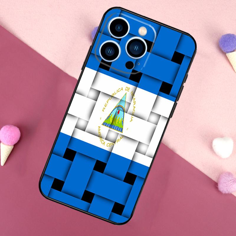 Nicaragua Flag Phone Case For iPhone 16 17 Pro Max 17 Air 16E 13 12 Mini 14 15 Plus 11 Pro Max Back Cover