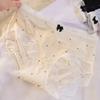 4PCS Lace Pattern Underwears Bowknot Polka Dot Underpants Sexy Cute Style Panties Transparent Briefs M-XL Seamless Panty