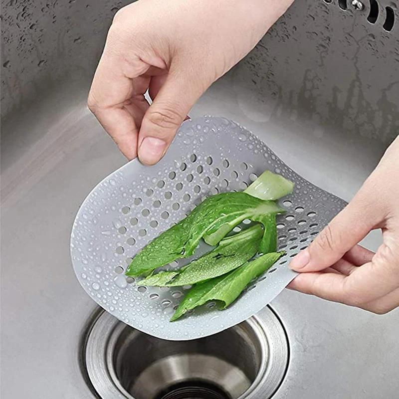 Silicone Kitchen Sink Drain Hair Stopper Kitchen Sink Slag Bathroom Accessories Bathtub Strainer Sewer Outfall Filter Colanders