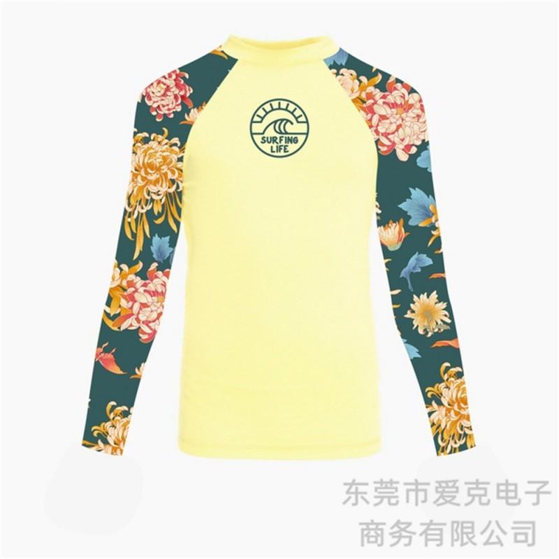Surfing Suit Long-sleeved Anti-diving Printed Swimsuit Men Women's Sunscreen Snorkeling Jellyfish