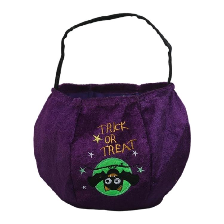 Traditional Velvets Pumpkin Candy Bag Seasonal Party Essential Storage Bag With Reinforced Handles Strong Fabric