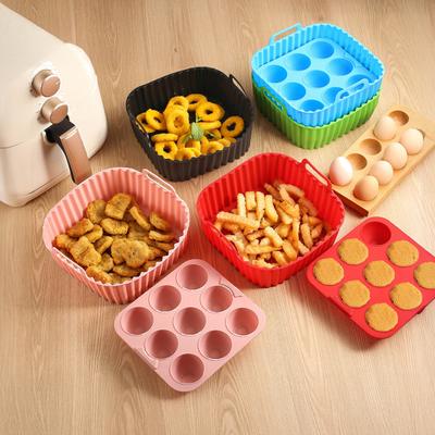 Air Fryer Liners Silicone Basket Square Oven Pan for Even Heating High Temp Resistant Cake Molds for Creative Cooking