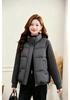 Winter new thick twist knitted sleeves splicing cotton clothes women's stand-up collar short small thickened warm jacket